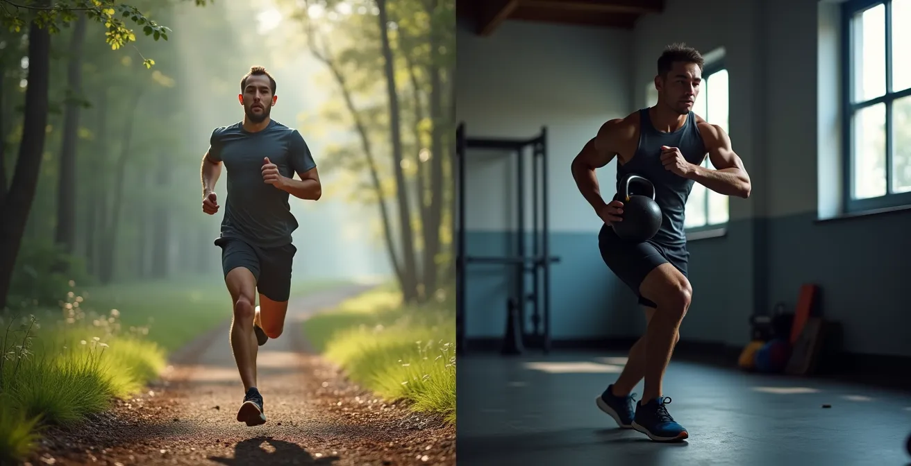 Visueller Vergleich zwischen Ausdauer- und Krafttraining zur Reduktion des Rauchverlangens