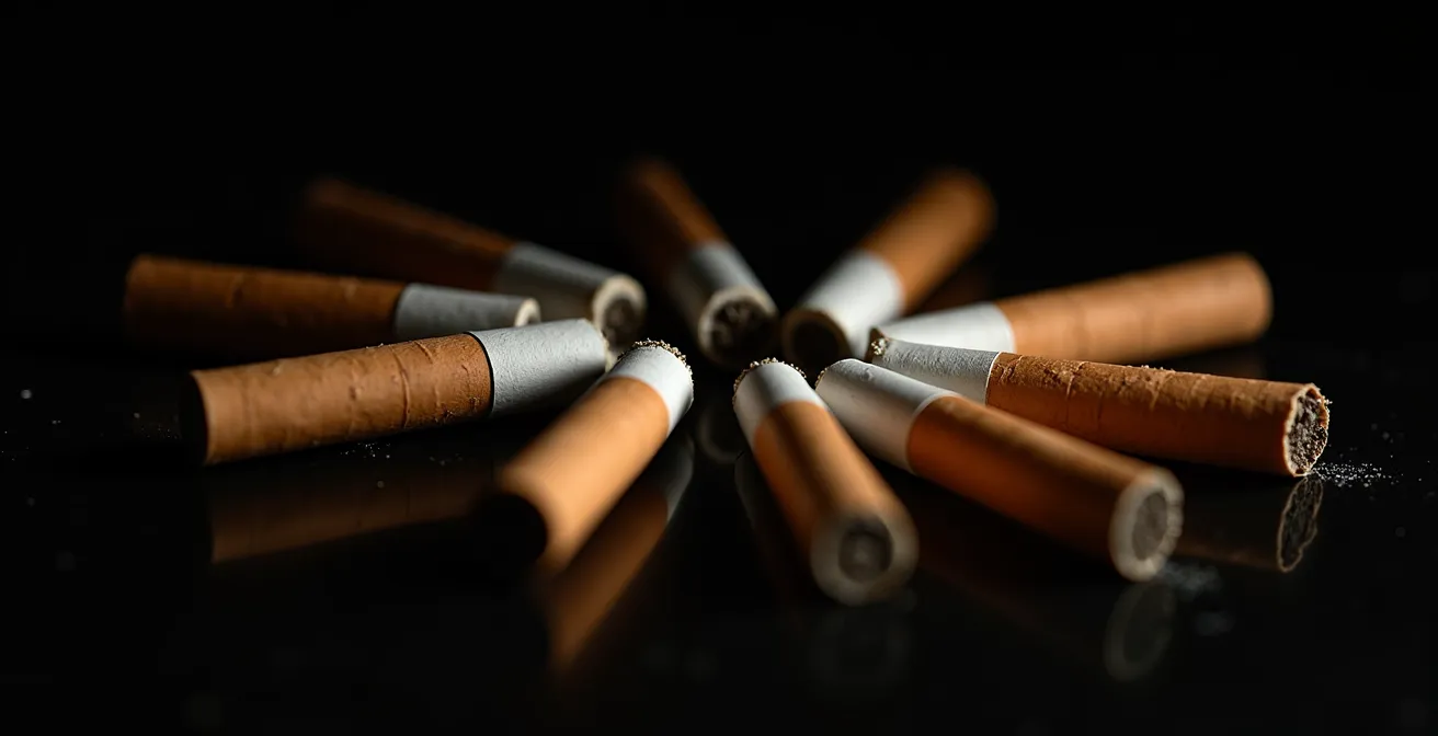 Makroaufnahme von Zigarettenfiltern mit sichtbaren Ventilationslöchern