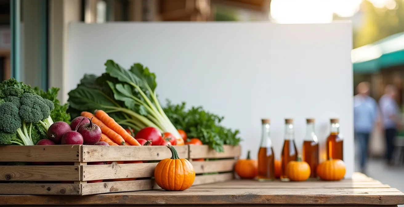Vergleich zwischen teurer Saftkur und frischem Saisongemüse vom Markt
