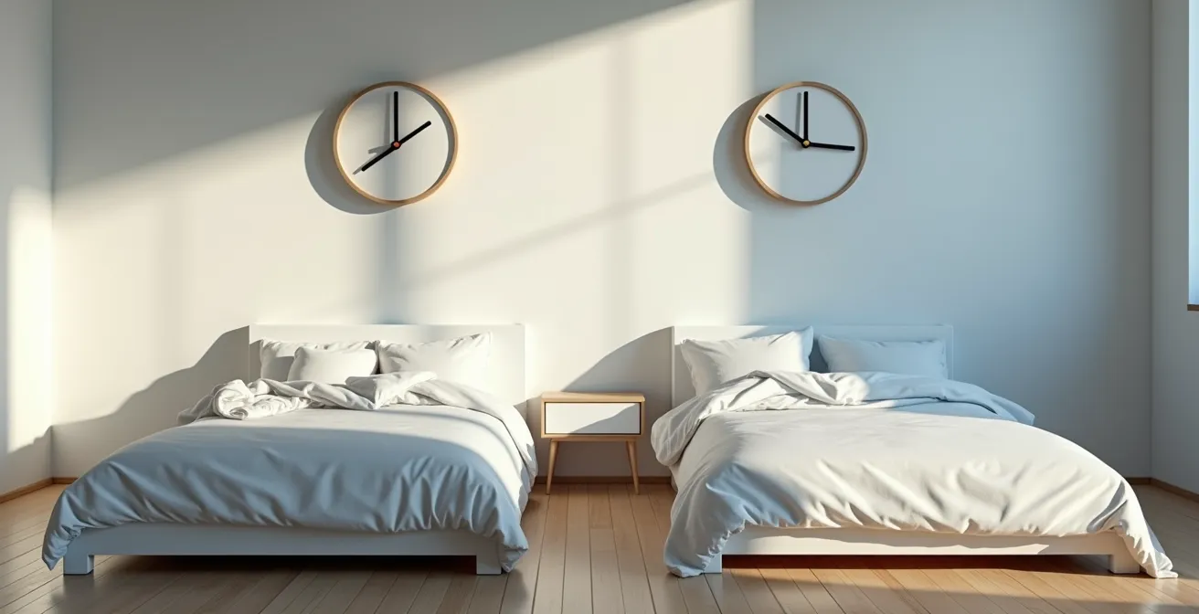 Vergleich der Schlafzyklen zwischen Rauchern und Nichtrauchern, der die gestörten Phasen bei Rauchern zeigt