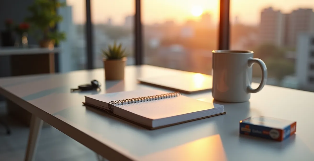 Tagesablauf mit markierten Kaugummi-Momenten anstelle von Raucherpausen