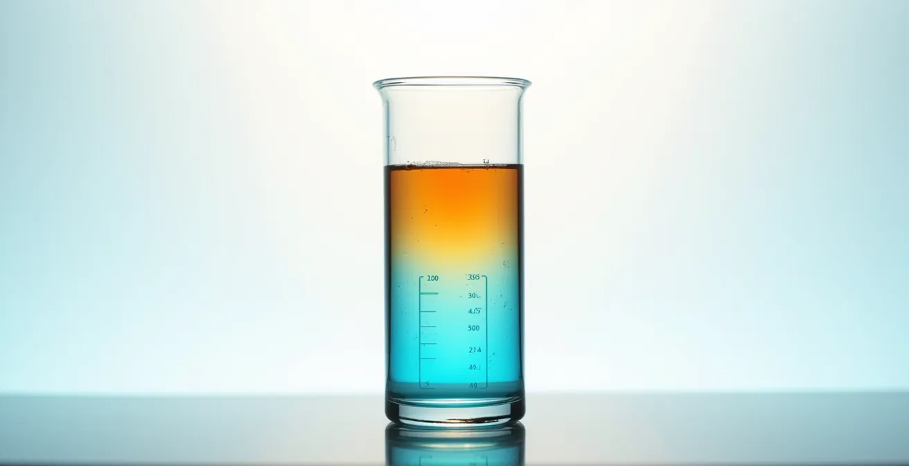 Mikroskopische Darstellung der pH-abhängigen Molekülveränderung in Flüssigkeit