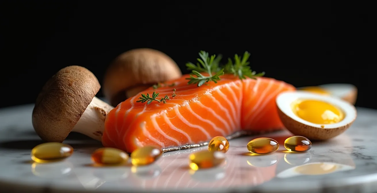 Vitamin D Produktion durch Sonnenlicht und immunstärkende Lebensmittel