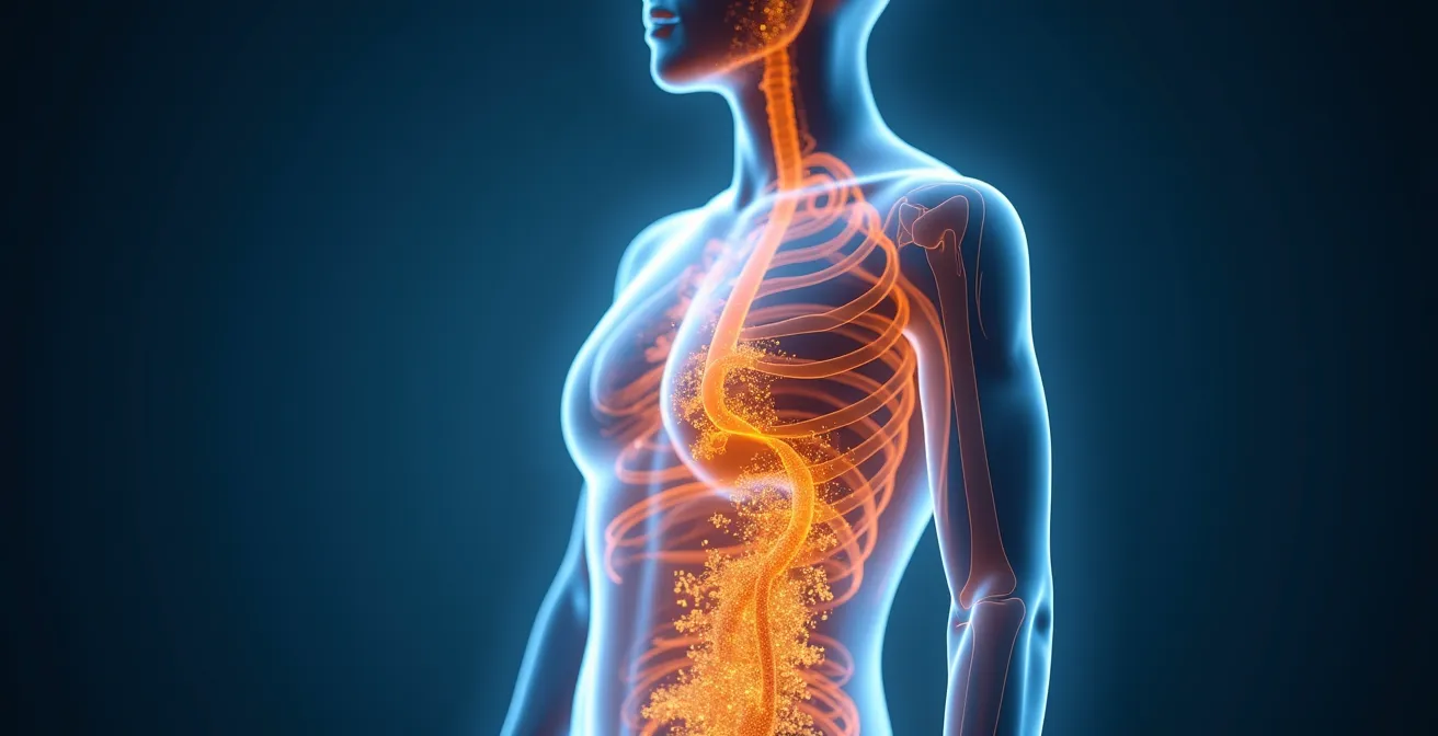 Anatomische Darstellung des Zwerchfells als innere Pumpe für das Lymphsystem