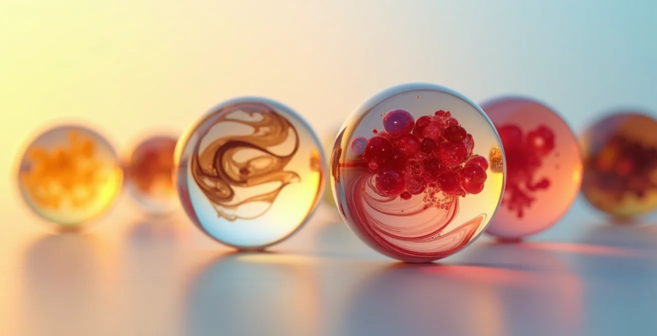 Symbolische Darstellung verschiedener Aromenschichten in harmonischer Anordnung