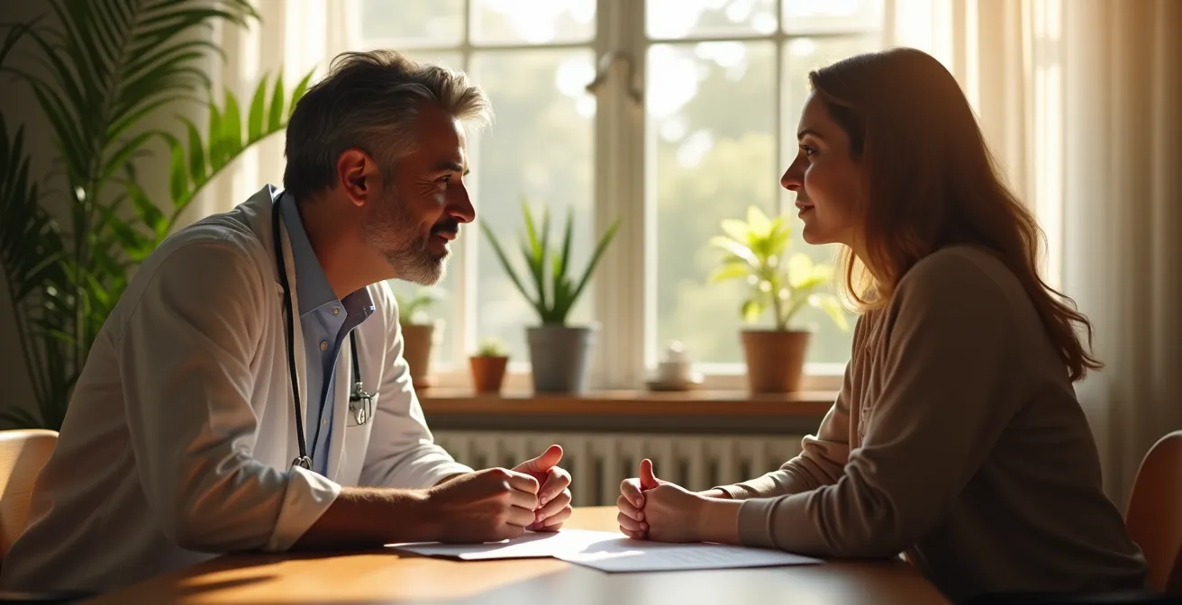 Heilpraktiker führt homöopathische Anamnese durch