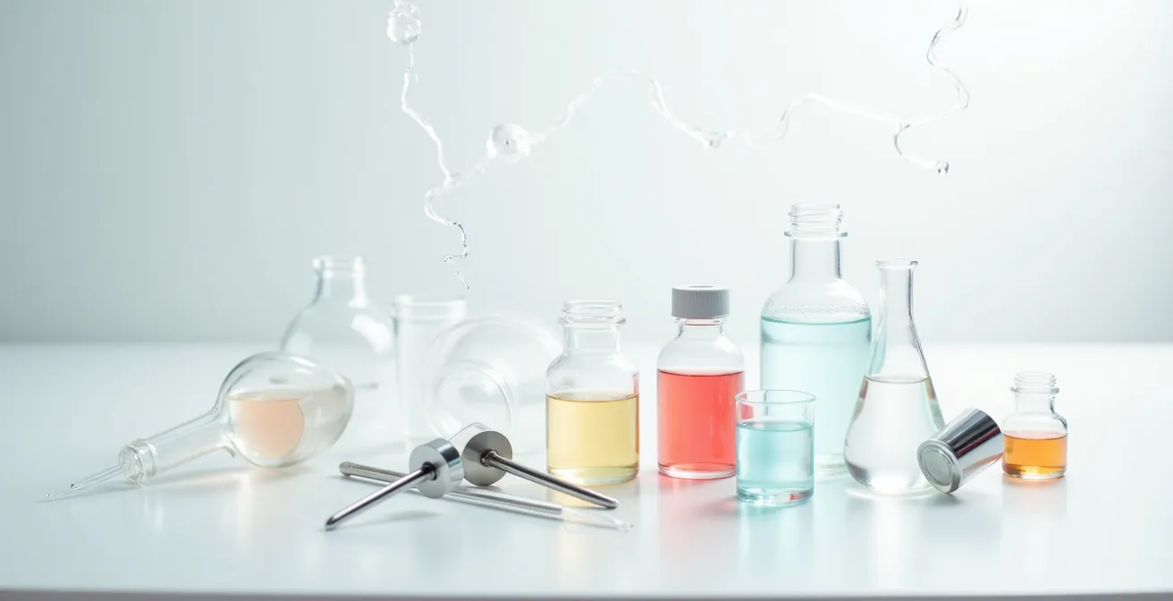 Mischtabelle für Menthol-Aroma mit Shortfill-Flaschen und präzisen Messutensilien