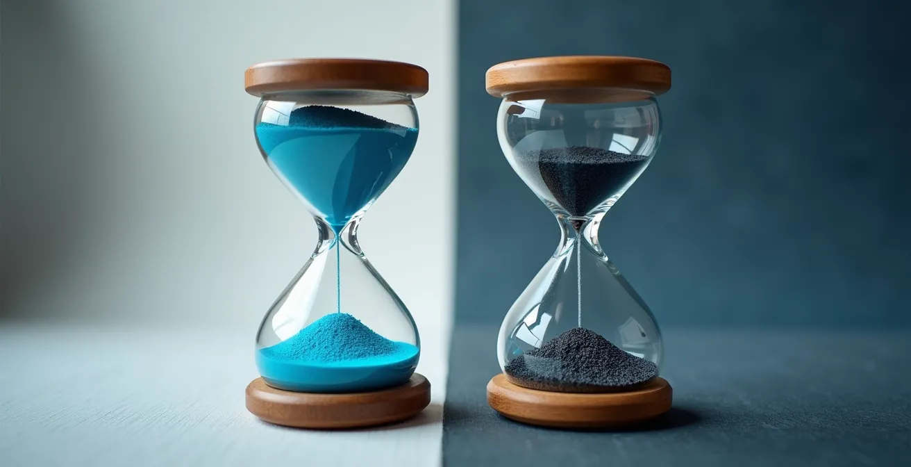 Visueller Kontrast zwischen gesunder Zellregeneration und geschädigten Zellen