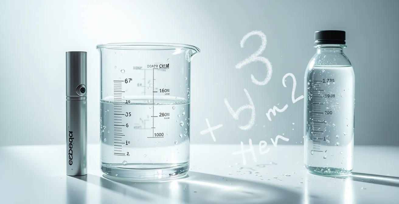 Formel zur Berechnung des Wasserbedarfs mit Vaping-Faktor visualisiert