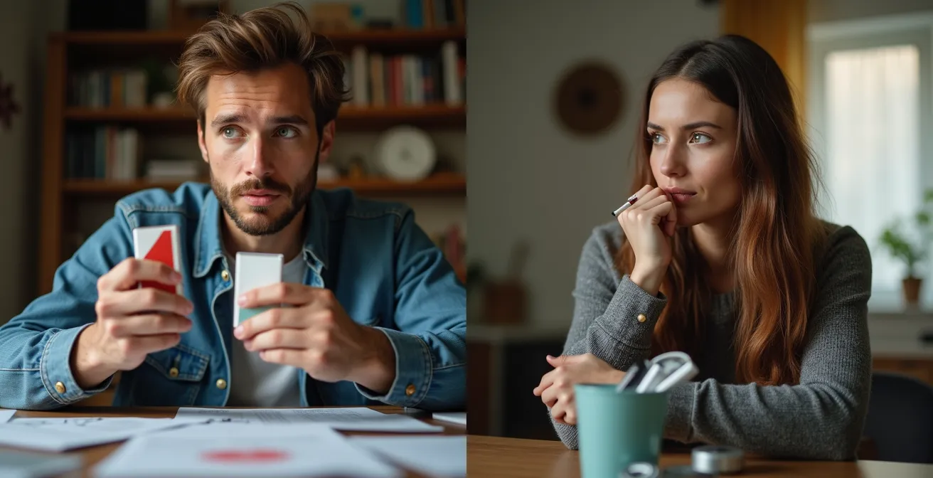 Zwei unterschiedliche Umstiegswege visualisiert: eine zögerliche und eine entschlossene Person.